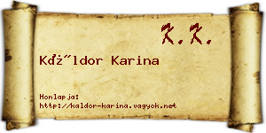 Káldor Karina névjegykártya